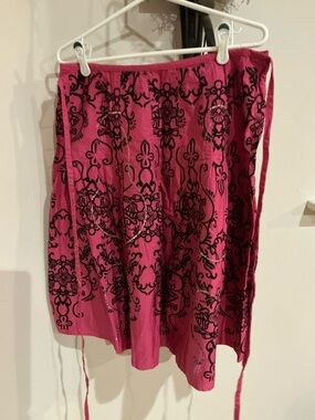 Vila Embroidered Heavy Cotton Skirt Size L